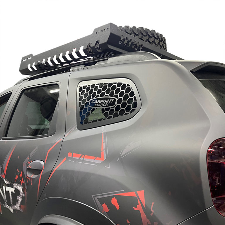 2er Set Gitteraufkleber Carpoint Edition Kofferraumfenster für Dacia Duster ab 2018
